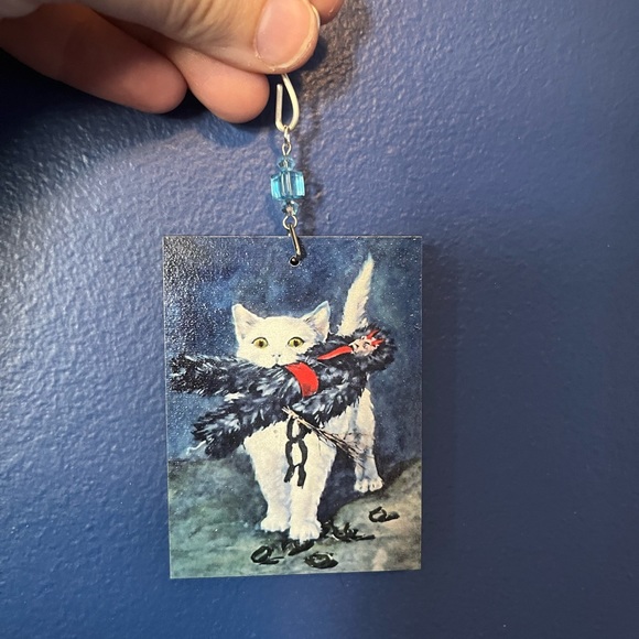 Krampus Cat Yule Ornament, Solstice Ornament, Krampus vs Kitty xmas Ornament - Picture 11 of 11